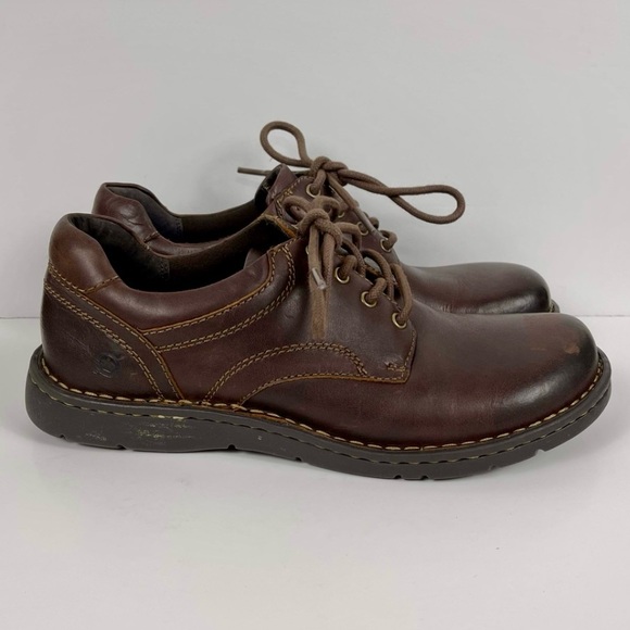 BORN Men’s Dark Brown Leather Lave Up Comfort Oxford Shoes, Size 9 - Picture 4 of 7